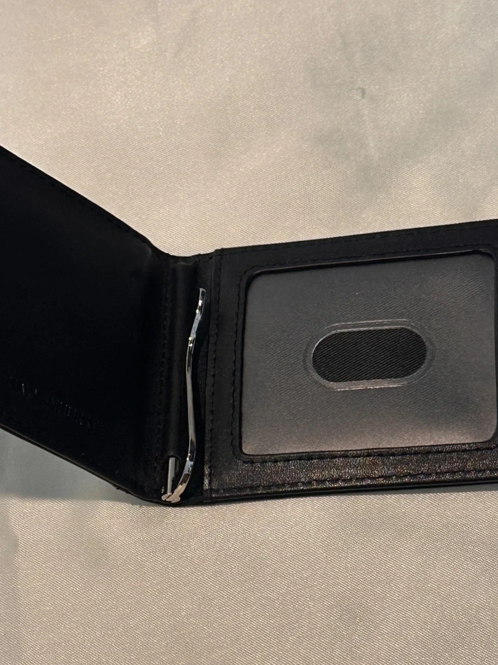 Hayvenhurst Black RFID Minimalist Wallet Money Clip ID Window